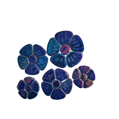 1.1 LB White Iridescent Flower Ceramic Mosaic Tiles M796385