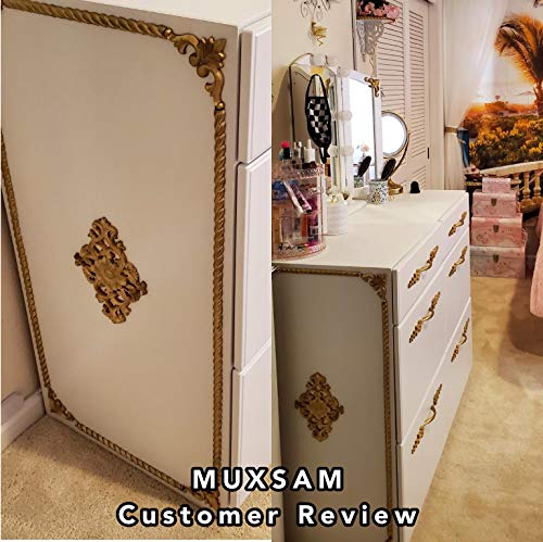 Wood Carved Appliques, 2Pcs Wooden Decorative Onlays, 15x10.5cm Y969425