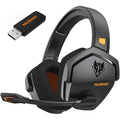 Dual Wireless Gaming Headset with Microphone (Black-Orange) O963
