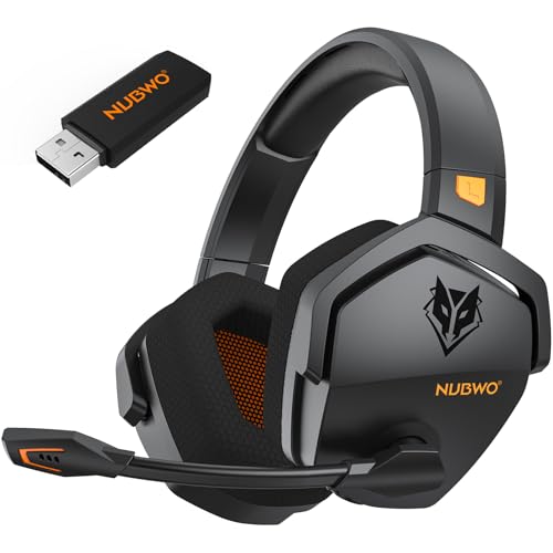 Dual Wireless Gaming Headset with Microphone (Black-Orange) O963
