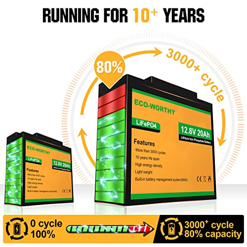 12V 20Ah Lithium LiFePO4 Battery with BMS G842