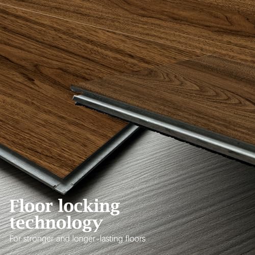 SPC Rigid Core Vinyl Flooring, Wood-Look Planks, 21.4 Sq.Feet (Hickory 10 Planks) O6412