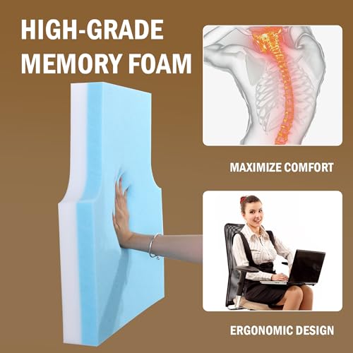 Sherpa Fleece Lumbar Support Pillow with Headrest Memory Foam Recliner Chair Cushion (Grey) V880