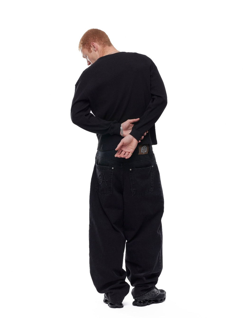 GA WAFFLE LONG-SLEEVE - BLACK