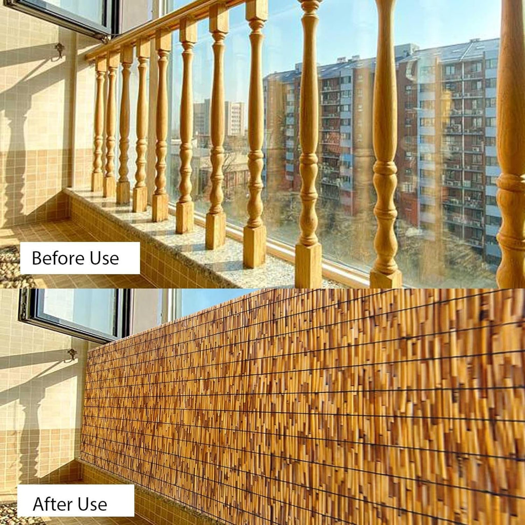 Natural Bamboo Privacy Screen Fence 2.3x15ft G13449