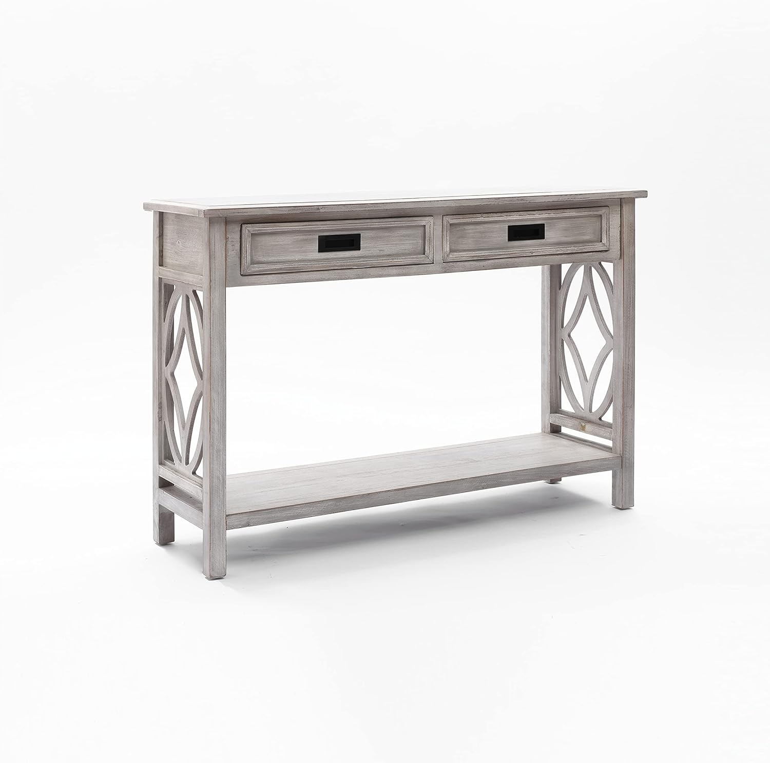 Whitewashed Wood Console Table with Drawers G199649