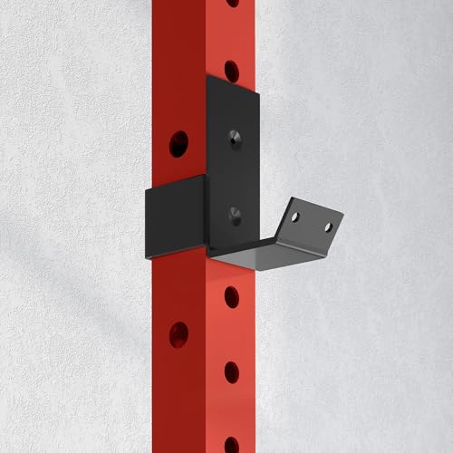 Red Wall Mounted Folding Squat Rack with Pull Up Bar, 1000 Pounds Capacity C116088