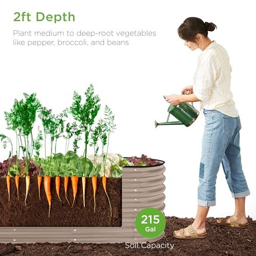 8x2x2ft Metal Raised Garden Bed, Charcoal V2175