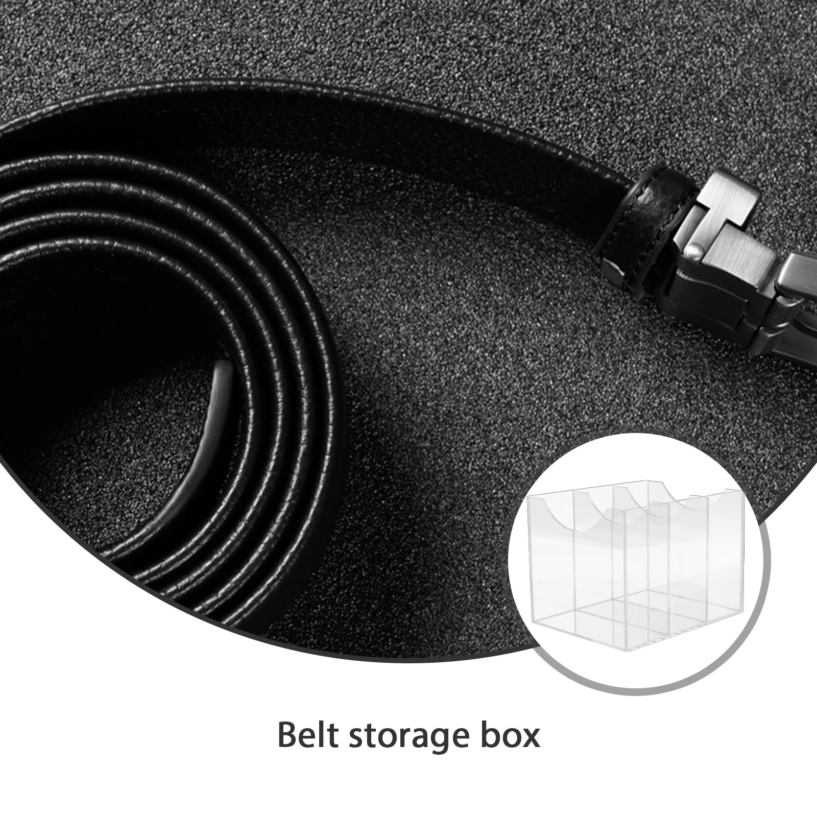 Transparent Belt Storage Box Drawer Turntable Rack K587253