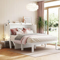 White Queen Size Murphy Bed with Wooden Slat Support M954