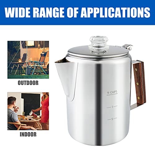 9 Cup Stainless Steel Coffee Percolator H69181