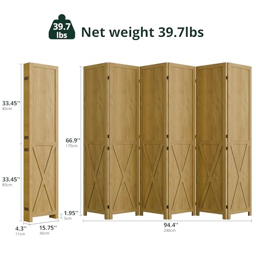 4 Panel 66.9 Inch Wood Room Divider M314770