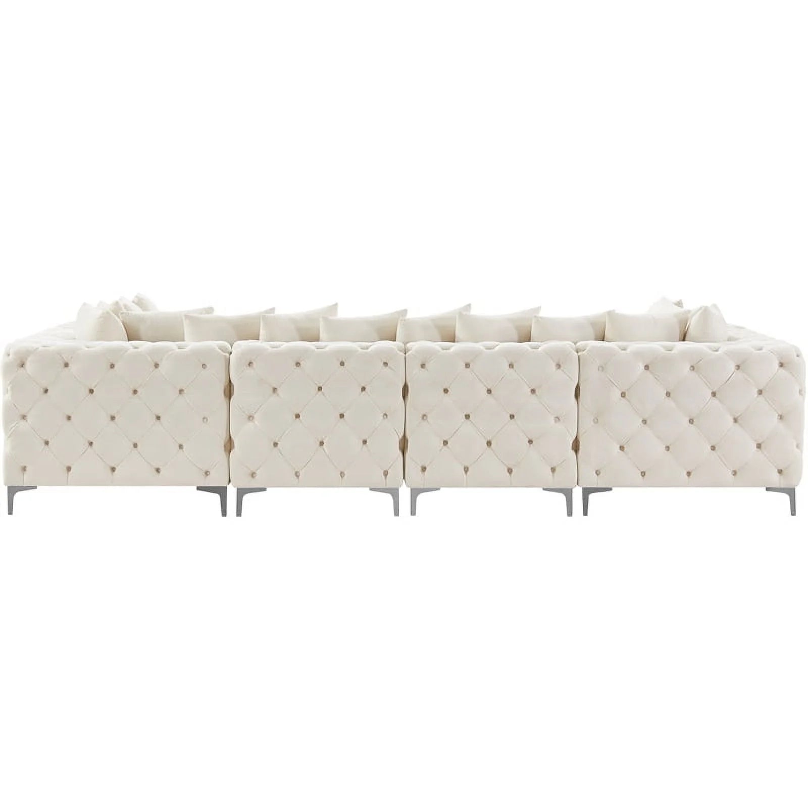 Cream Velvet Modular Sectional L685987
