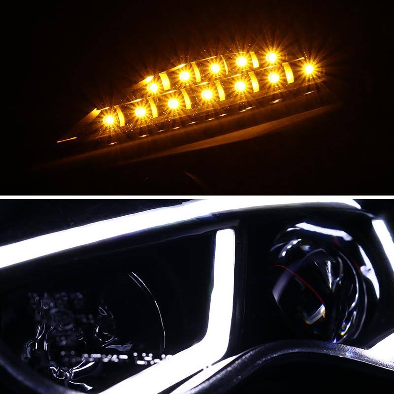 Black LED Projector Headlights G228