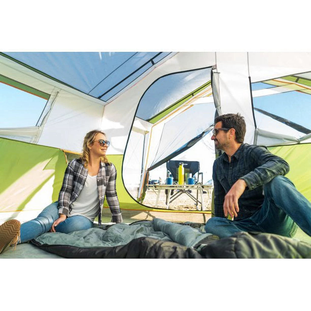8-Person Family Cabin Tent with Screen Porch, Green Q56587