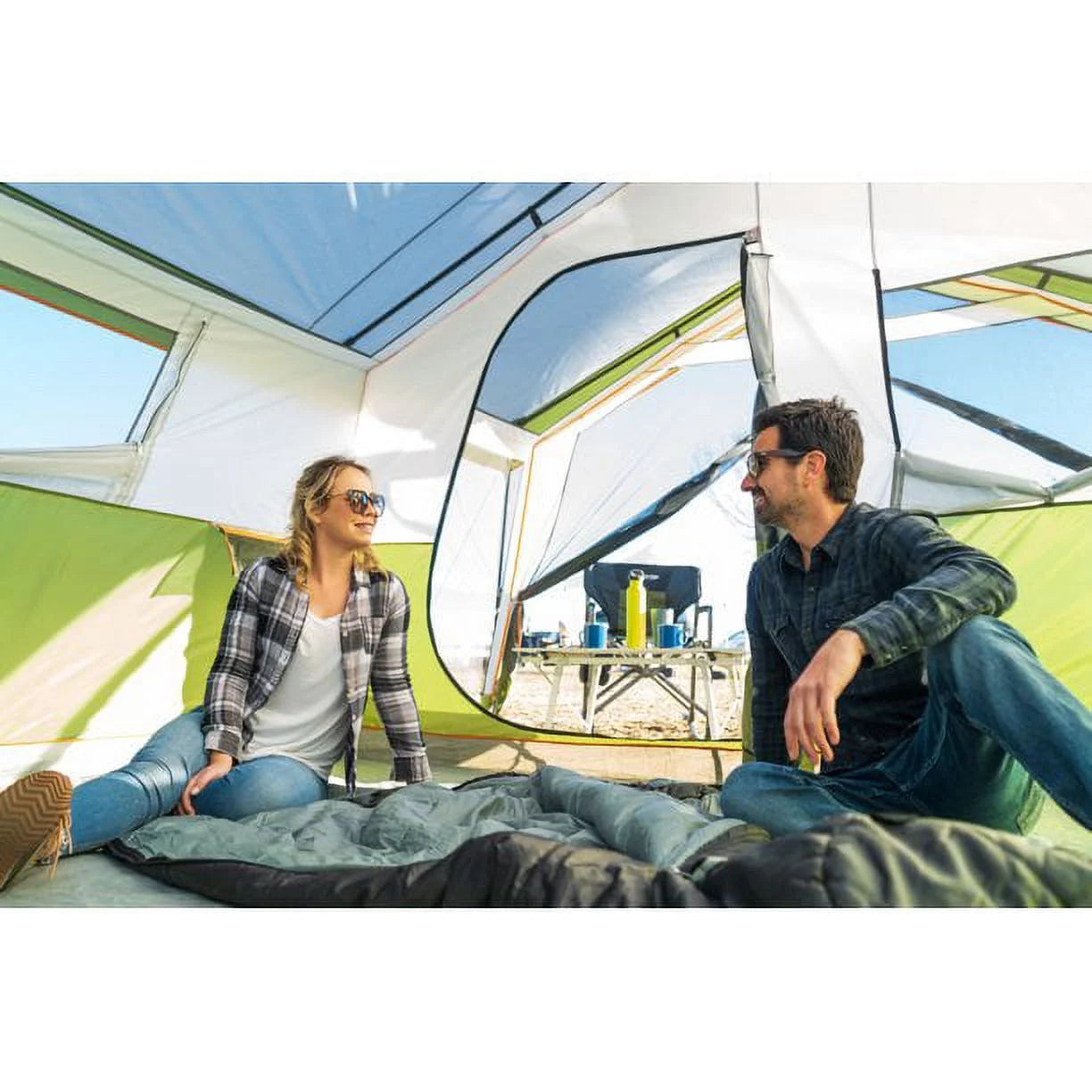 8-Person Family Cabin Tent with Screen Porch, Green Q56587