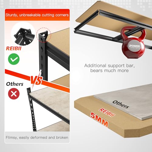 5-Tier Adjustable Metal Garage Shelving 72.1" H (2 Pack) E96119