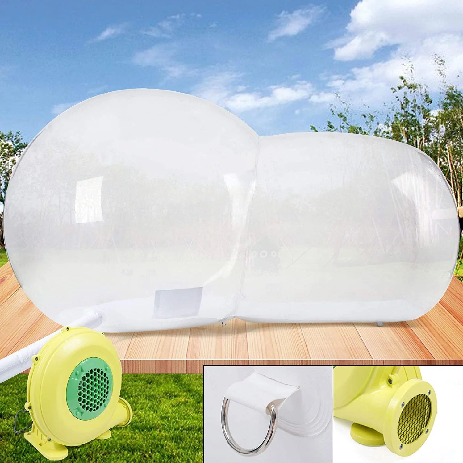 Outdoor Inflatable Clear Bubble Tent Canopy Gazebos Single Tunnel Dome 3X5M U530815