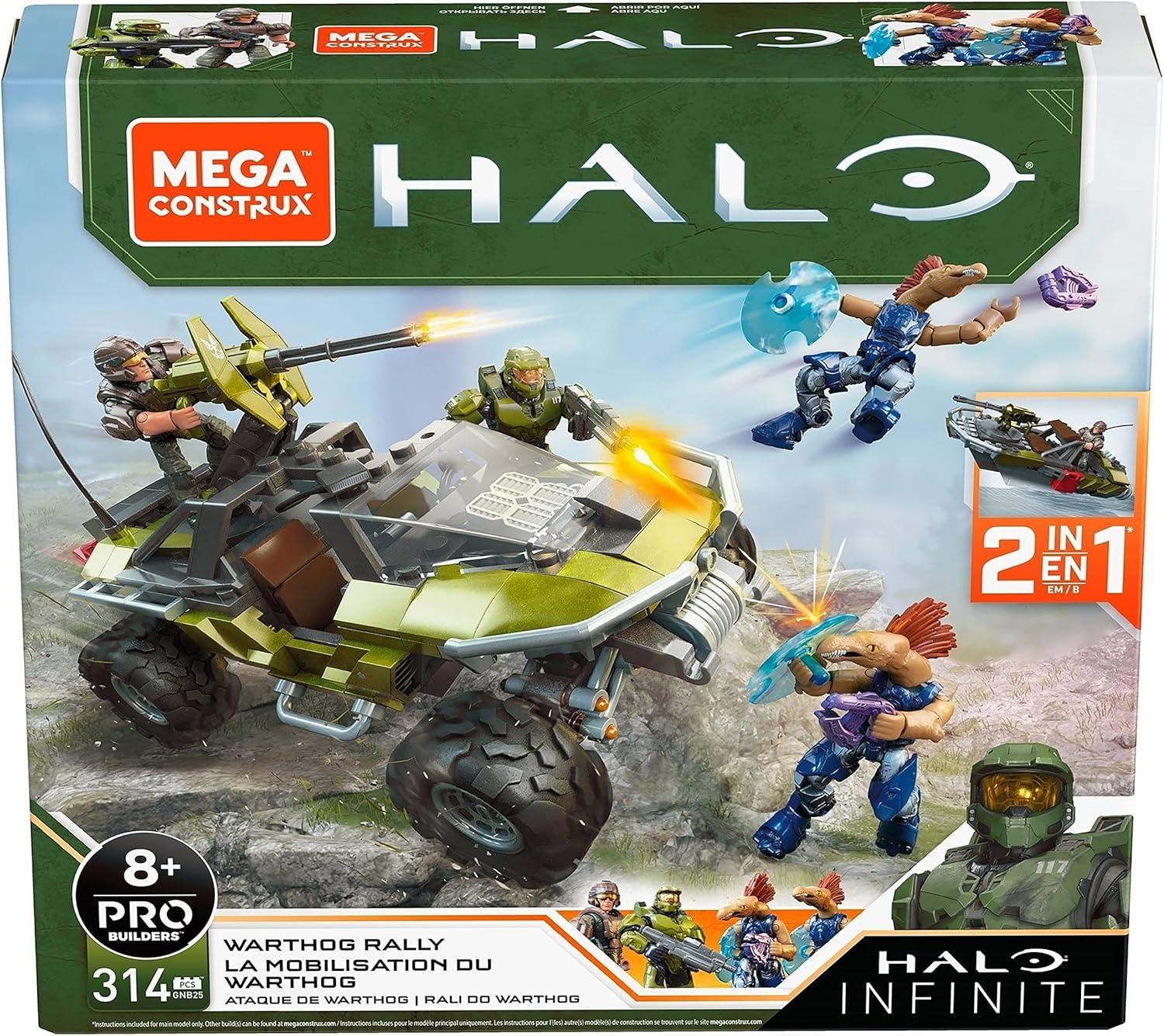 Mega Construx Halo Warthog Rally Vehicle Construction Set with Master Chief Figure E79509