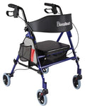 Blue Steel Rollator Walker with Seat Y1259