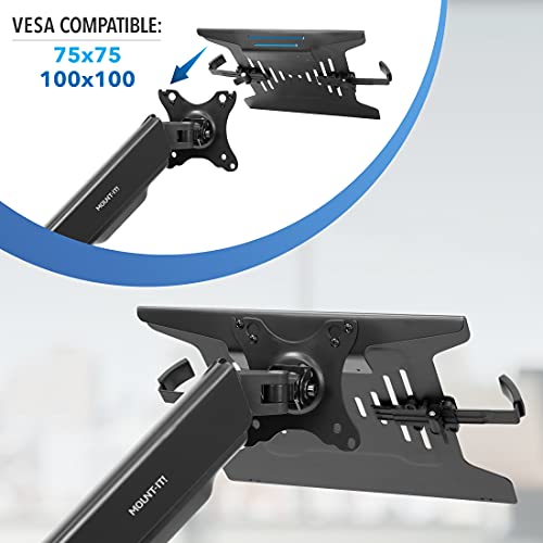 Full Motion VESA Monitor Desk Mount with Laptop Tray K670561
