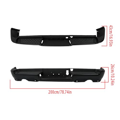 Black Steel Rear Step Bumper Assembly with Dual Exhaust F484960