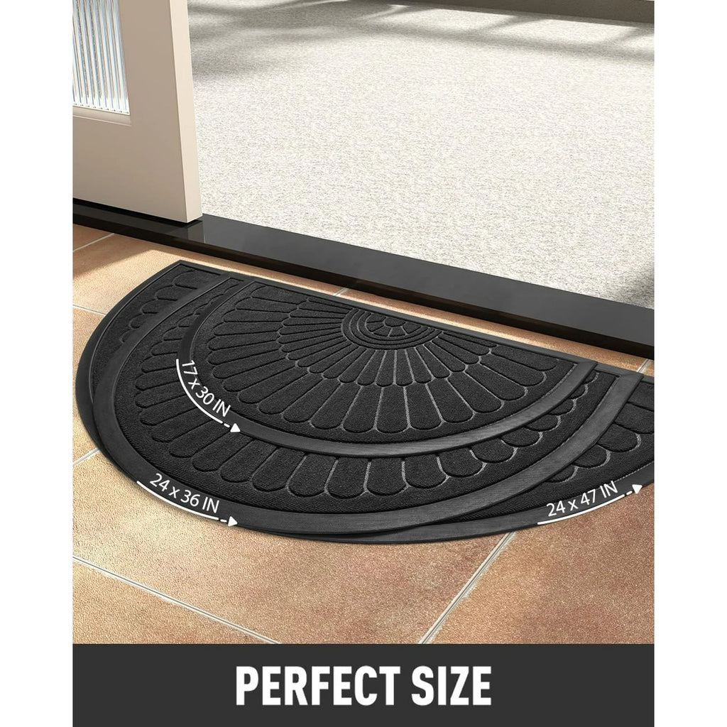Black 24”x47” Durable Rubber Non Slip Door Mat M8733