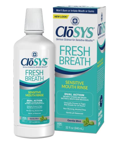 Sensitive Mouthwash, 32 Ounce, Gentle Mint, Alcohol Free, Dye Free, pH Balanced U290823