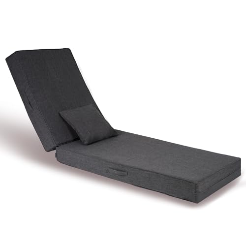 Turquoise 72"L x 21"W x 5"T Water-Resistant Olefin Chaise Lounge Cushion with Pillow D9501