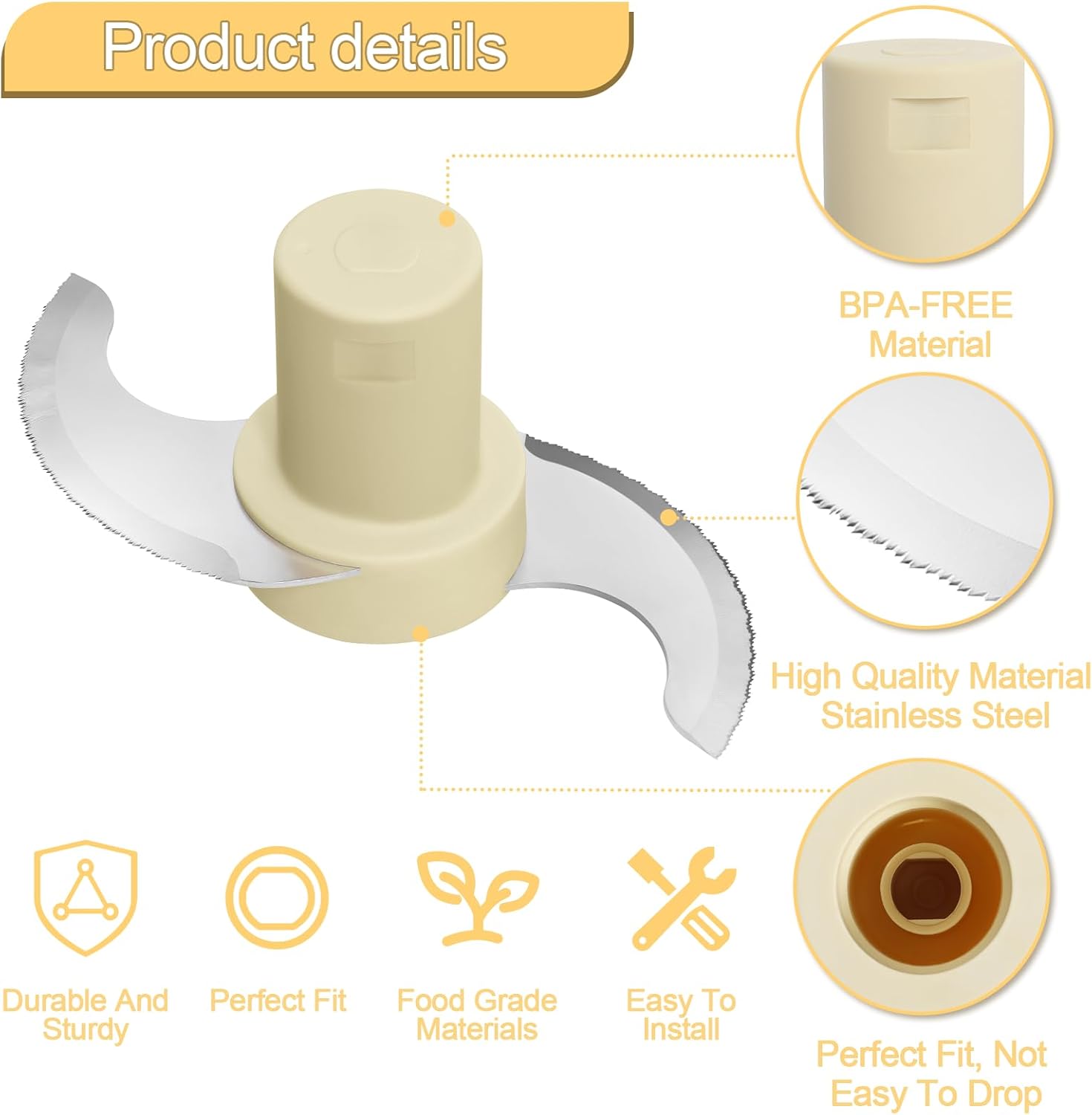 Main Stainless Steel Chopping Blade for Food Processor B899