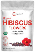 Organic Hibiscus Flowers, 2lbs, Cut & Sifted Dried Leaves V496