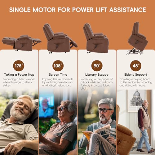 Brown Dual Motor Power Lift Recliner with Massage and Heat G71077