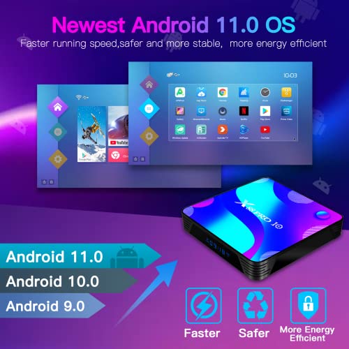 Android TV Box 11.0 Quad Core CPU 2GB 16GB Dual-WiFi 4K UHD H.265 Smart TV Box W25217