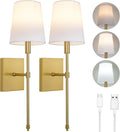 White Fabric Shade Set of 2 Battery Operated Wall Sconce Light with Remote Control Z375666