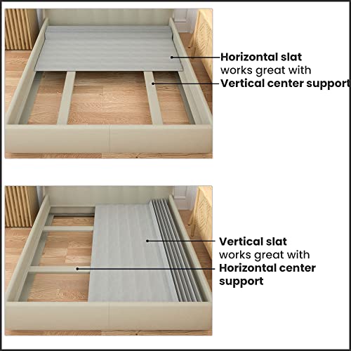 0.75-Inch Heavy Duty Vertical Wooden Bunkie Board/Bed Slats with Cover, Twin XL, Grey K4178