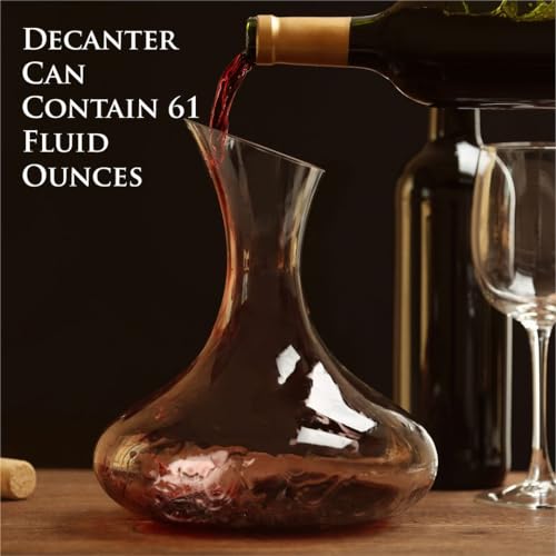 61 Ounce Wine Decanter with Aerator, Wine Carafe Set with 4 Glasses H722