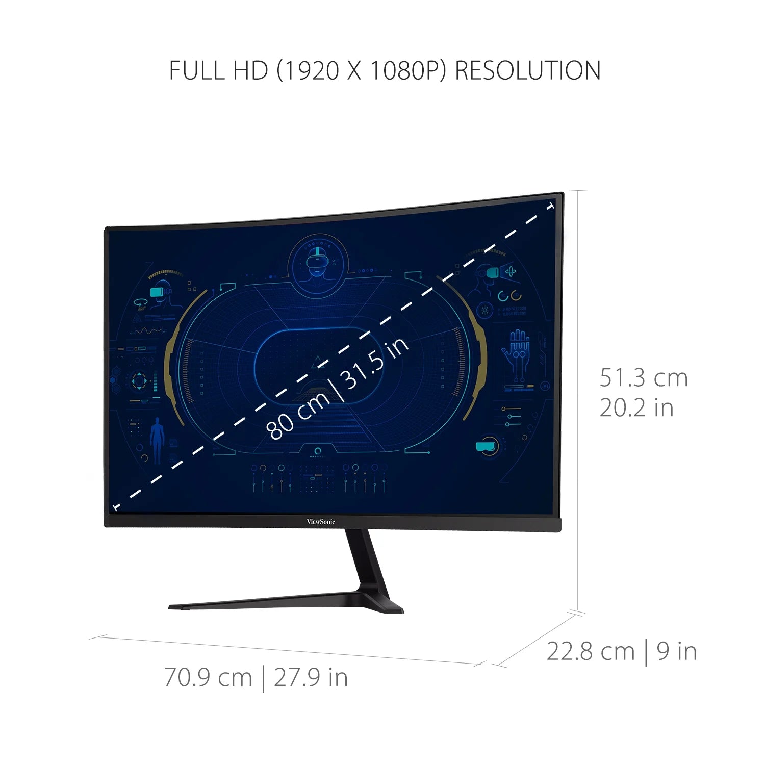32 Inch Curved 1080p 165Hz Gaming Monitor N843863