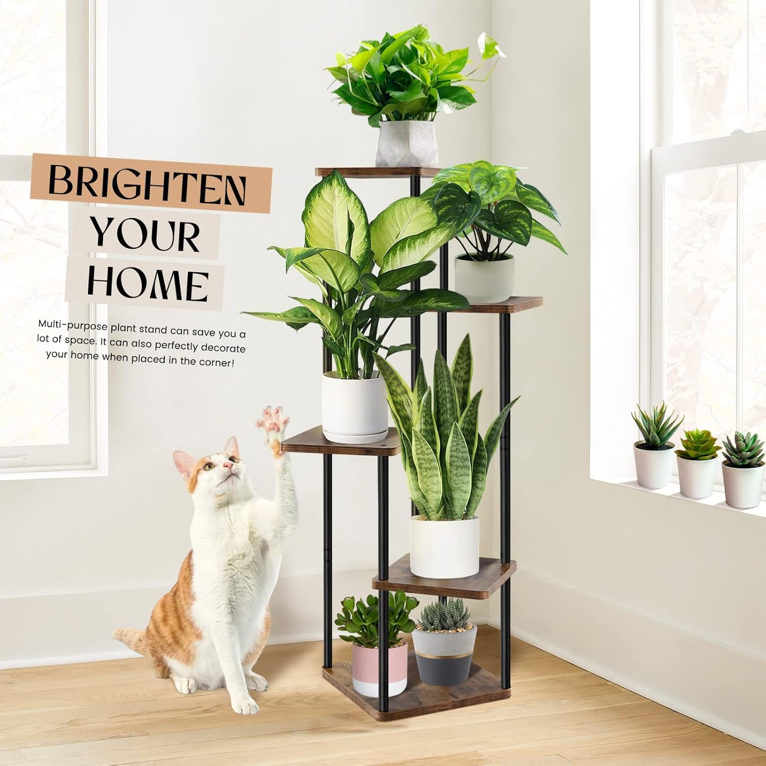 Brown 4 Tier & 5 Tier Plant Stand T1457