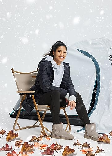 Women's Fleece Lined High Waisted Water Resistant Thermal Warm Winter Leggings with Pockets K347059