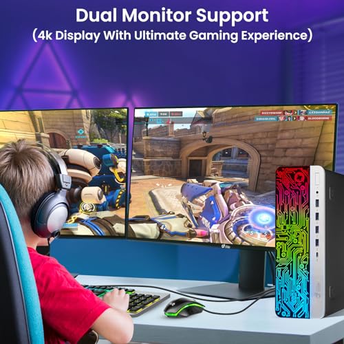 RGB Gaming Desktop PC Bundle - Intel Core i5 6th Gen, 16GB DDR4 Ram, 1TB SSD, NVIDIA GeForce GTX 1050 Ti 4GB, 24-inch Monitor, Windows 11 Pro (Renewed) I93730