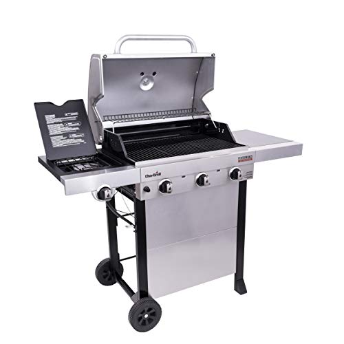 3-Burner Propane Gas Stainless Steel Grill with Side Burner Cart V372631
