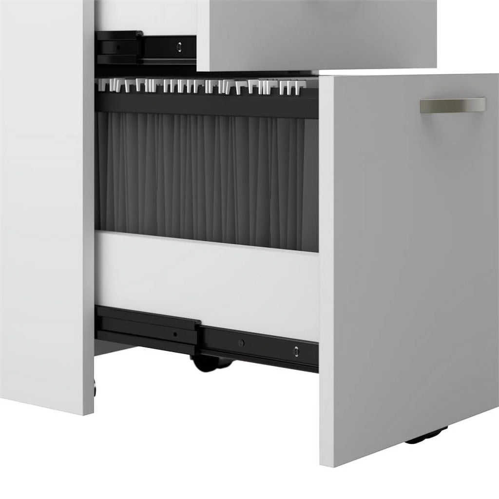 Pure White Engineered Wood Cubicle Storage Set N9421