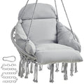 Cream White Hanging Hammock Chair with Cushion C518609