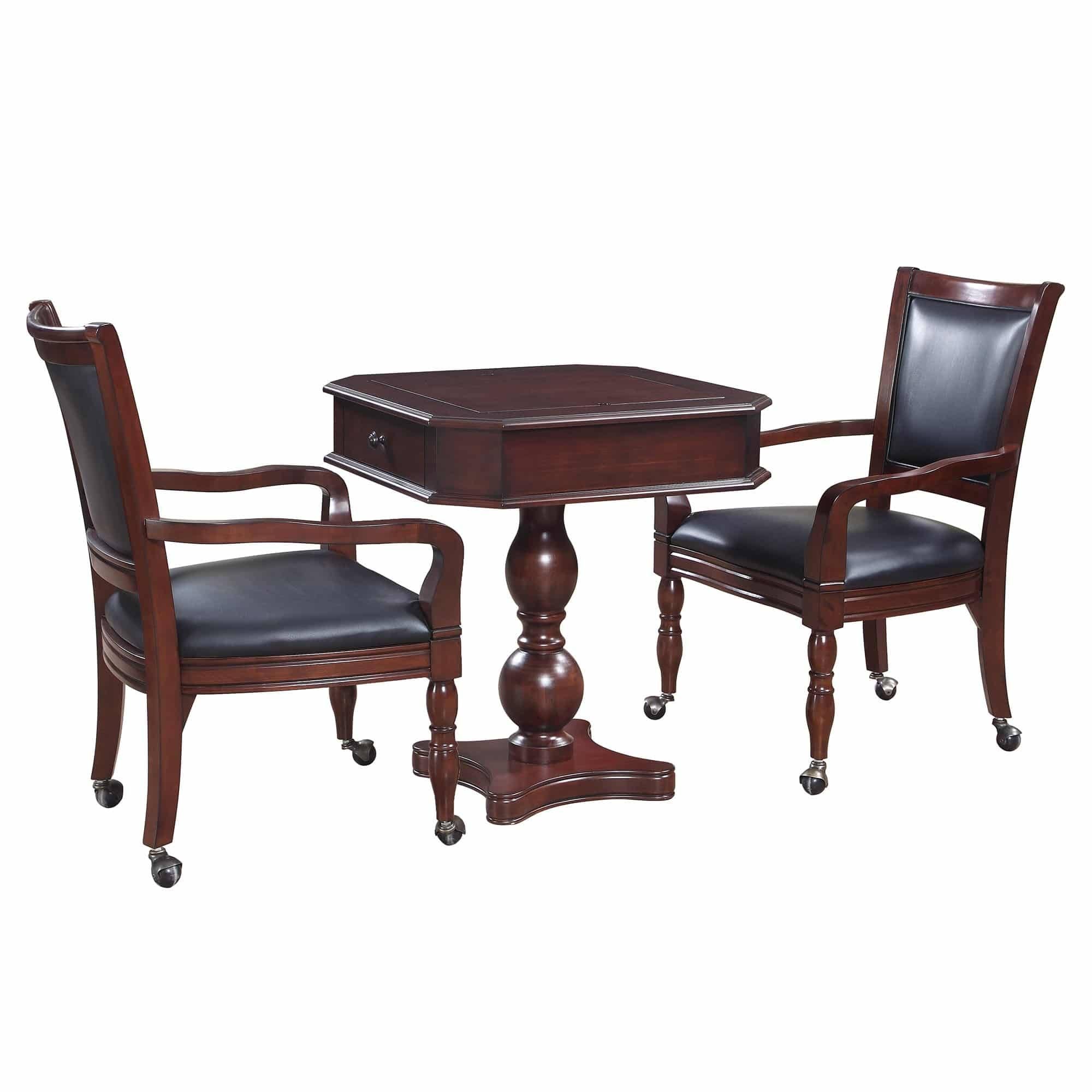 Mahogany Pedestal Game Table and Chairs Set K6079