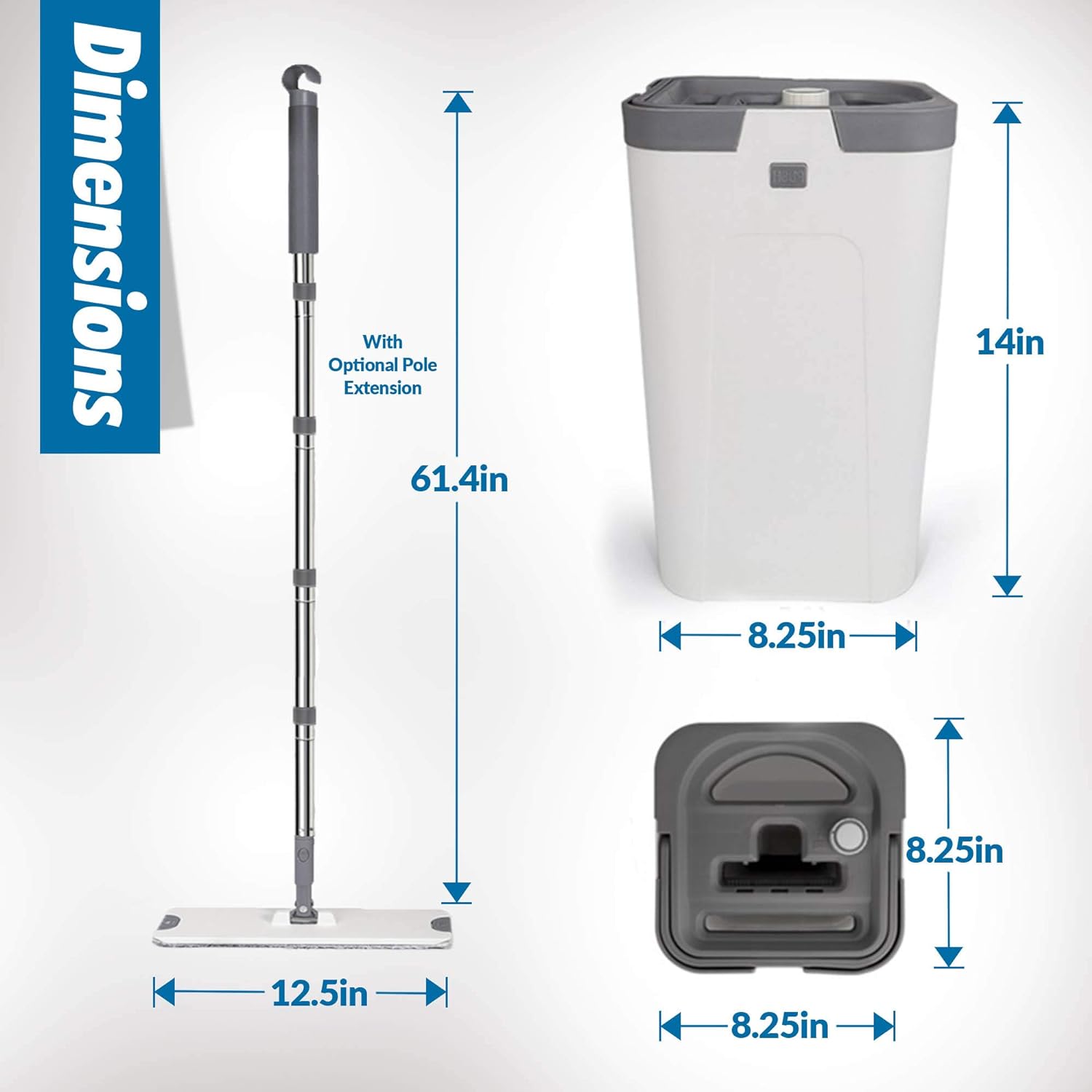 3 Reusable Microfiber Mop and Bucket Set K2254
