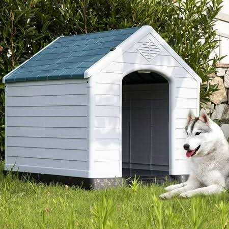 Large Waterproof Plastic Dog House with Vent and Raised Floor J8955