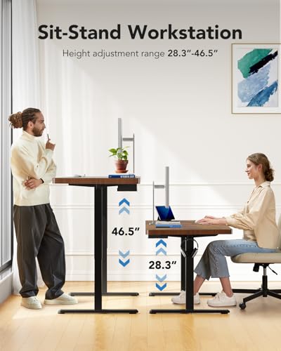 71 x 35 inch Electric Standing Desk with Thick T-Shaped Frame I23721