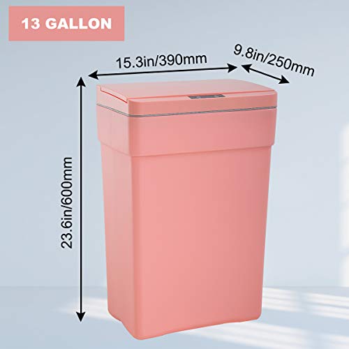 13 Gallon Plastic Automatic Motion Sensor Trash Can with Lid L148
