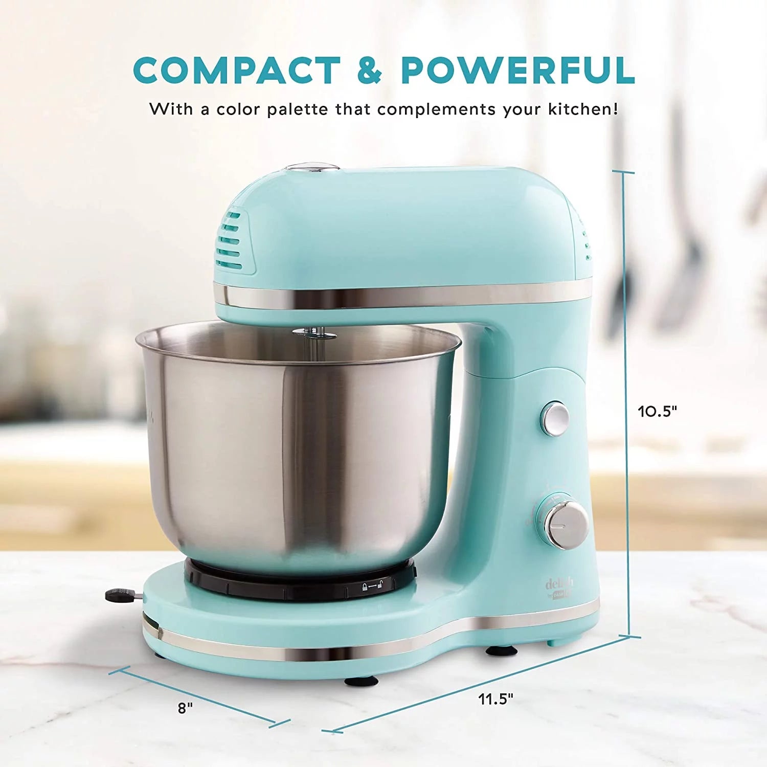 Compact Stand Mixer 3.5 Quart Aqua Blue D808