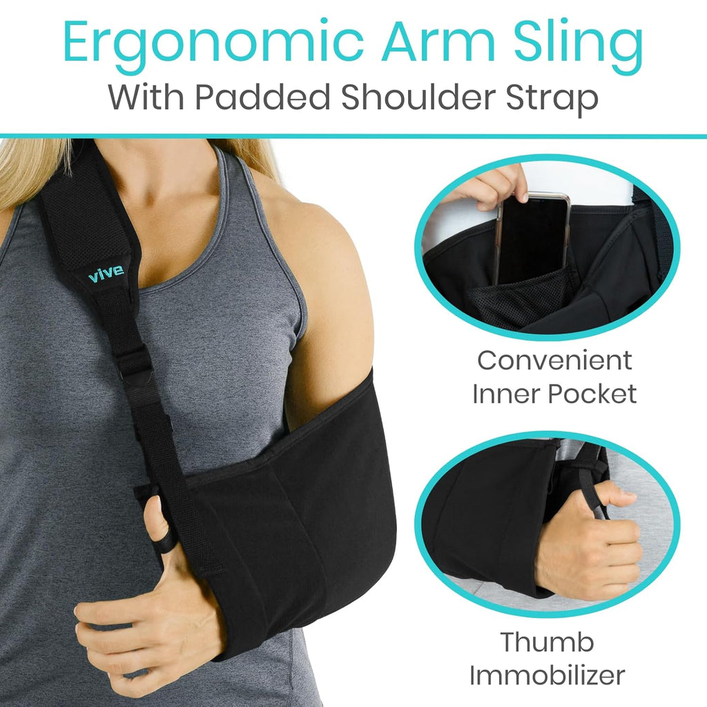 Adjustable Padded Arm Sling (Black) U90049